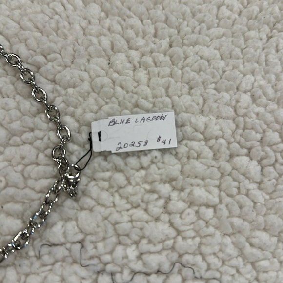 Premier Designs Blue Lagoon Turquoise Beaded Necklace Purple Silver Tone - Picture 8 of 10